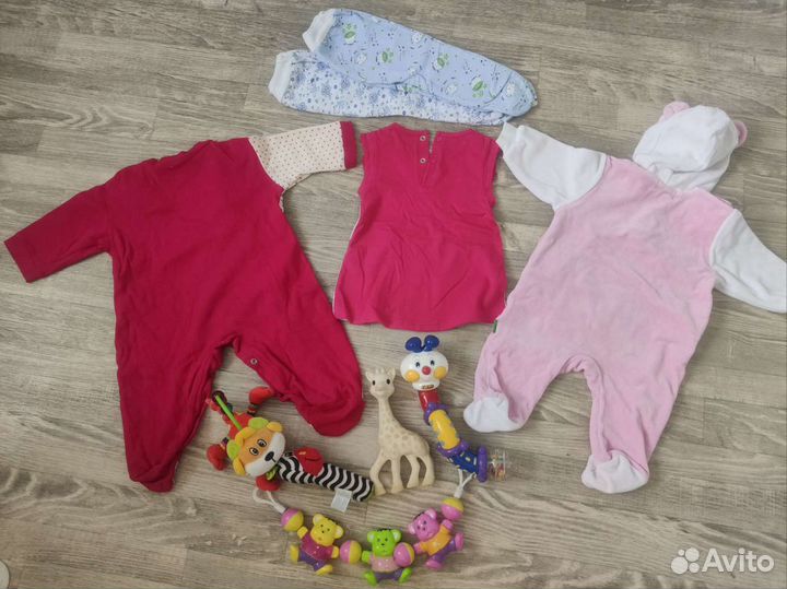 Вещи пакетом для девочки 0-6 мес, комбинезон