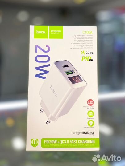 Зарядное устройство Hoco C100A, PD20W+QC3.0