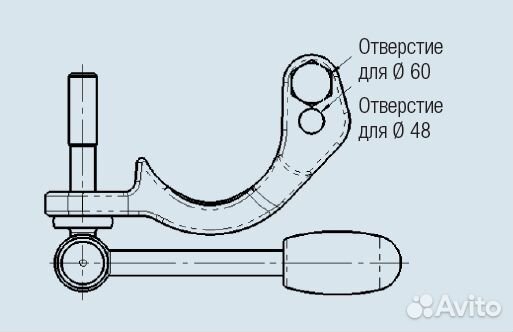 Хомут опорного колеса прицепа D48/60 для тормозо