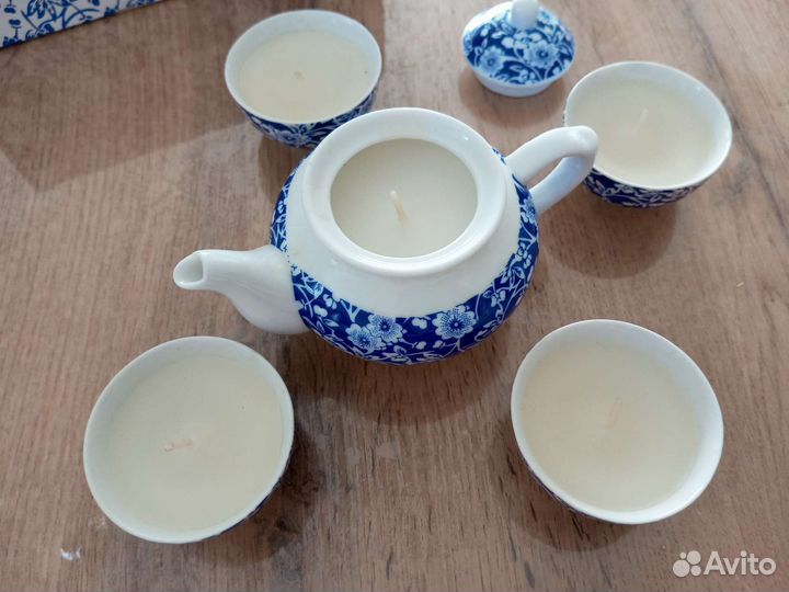 Набор свечей в виде чайного сервиза