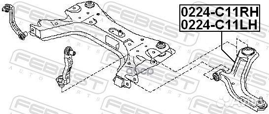 Рычаг подвески 0224-C11LH 0224-C11LH Febest