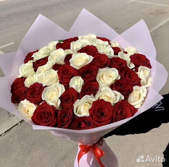 Цветы доставка 101 роза 51