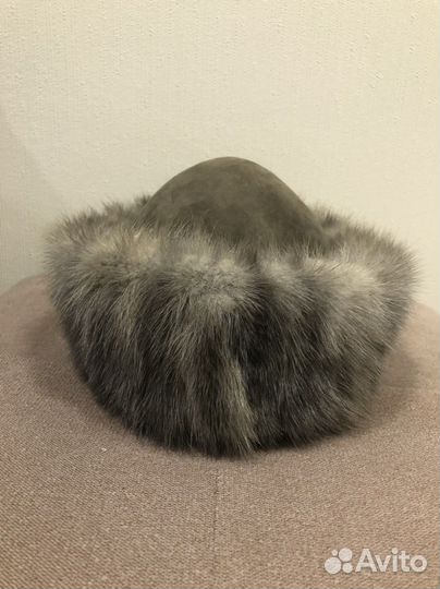 Шапка норковая женская серая