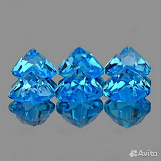 Топаз натуральный 3,41Ct 6шт 5мм Swiss Blue