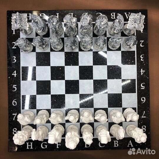 Шахматы ручной работы (литьевой мрамор)