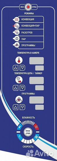 Пароконвектомат Abat пка 6-1/1ПМ2 (нерж. лицо)