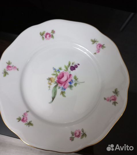 Фарфор рифленый Мейсенский букет Богемия Чехослова