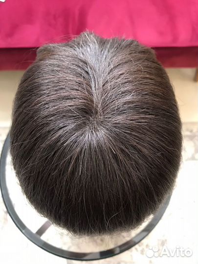 Накладка из натуральных волос с чёлкой