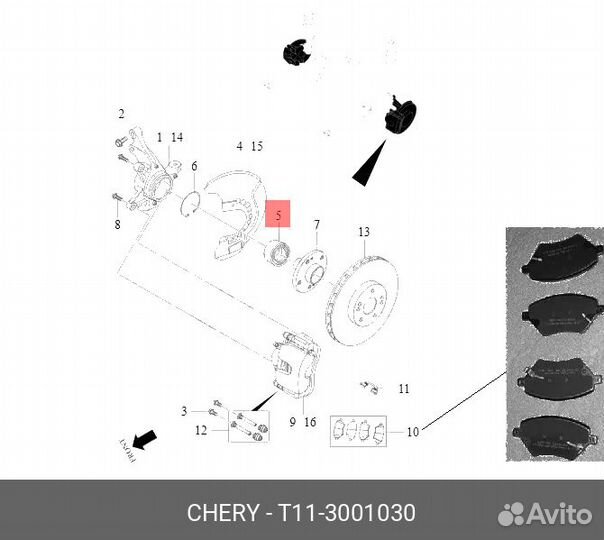 Подшипник ступицы передней без ABS 80*42*45