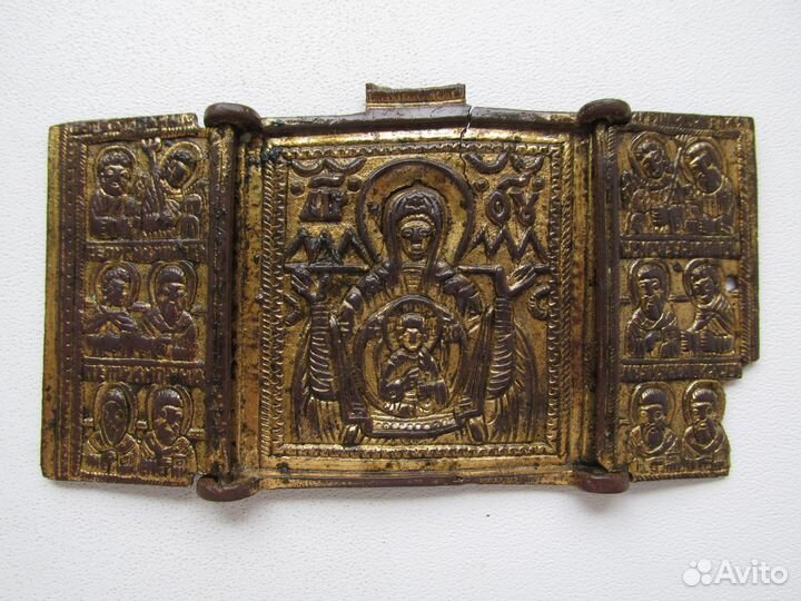 Складень Богородица Знамение (Оранта) 18 век