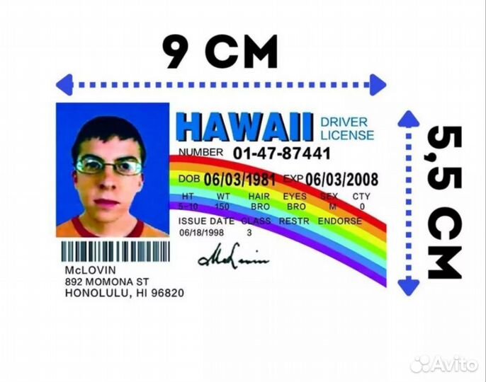 Документ McLovin из фильма 