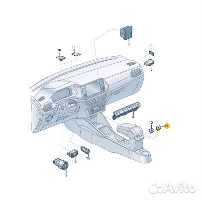 Кнопка обогрева сидения задняя правая Volkswagen