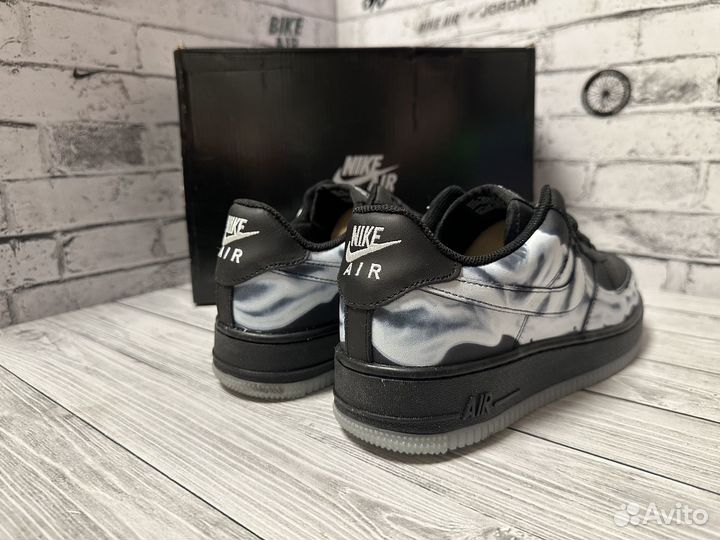 Nike Air force 1 low skeleton black оригинал