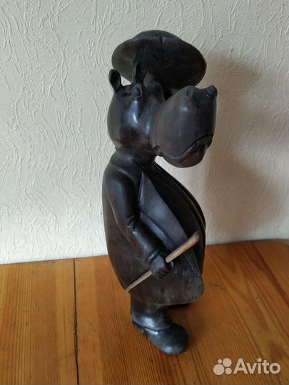 Статуэтка Бегемот из черного дерева Эбен