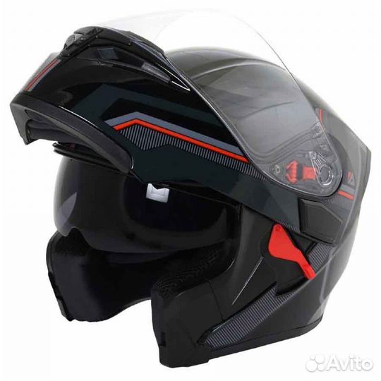 Шлем (модуляр) Ataki JK902 Shape / черный / серый