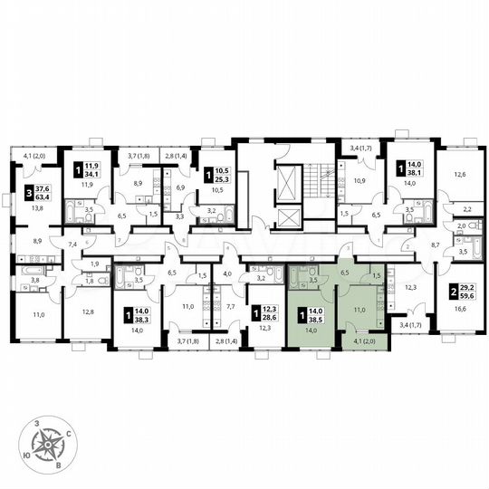 1-к. квартира, 38,5 м², 17/24 эт.