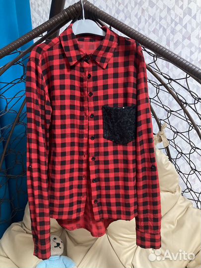 Рубашка в клетку 140 146