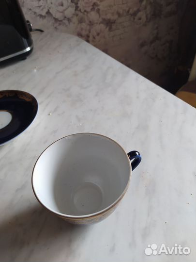 Остатки чайного сервиза золотой фриз кобальт