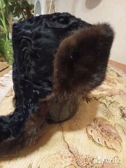 Норковая шапка мужская ушанка