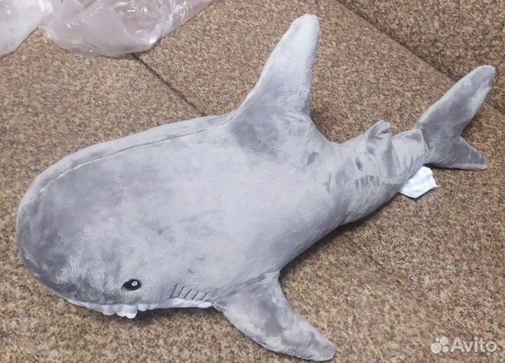 Серая Акула 100 см - плюшевая игрушка