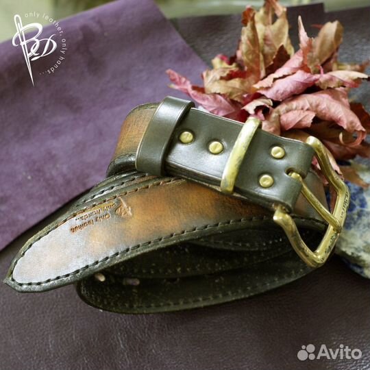 Модный, эксклюзивный ремень из буйвола. Handmade