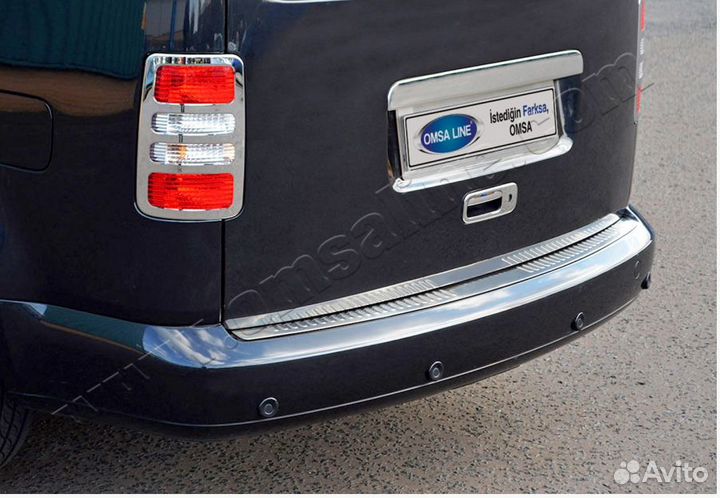 Накладка на задний бампер VW Caddy