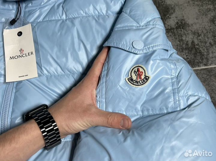 Пуховик Moncler Maya голубой (новый)