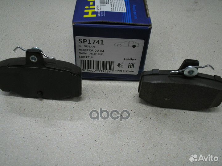 Колодки торм.дисковые Hi-Q nissan almera 00-04