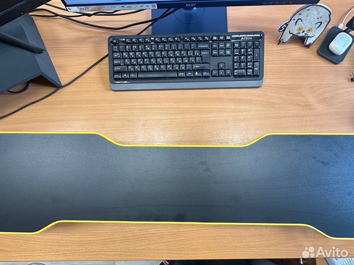 Подставка под 2 монитора (черная/желтая)