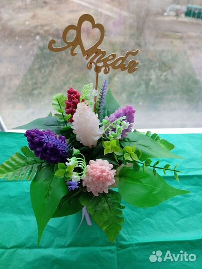 Букет к праздникам из мыла ручной работы