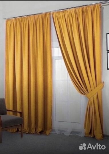 Готовый комплект штор канвас