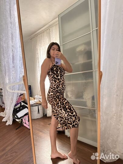 Платье леопардовый принт