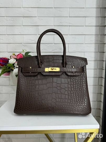 Женская сумка Hermes Birkin из натуральной кожи кр