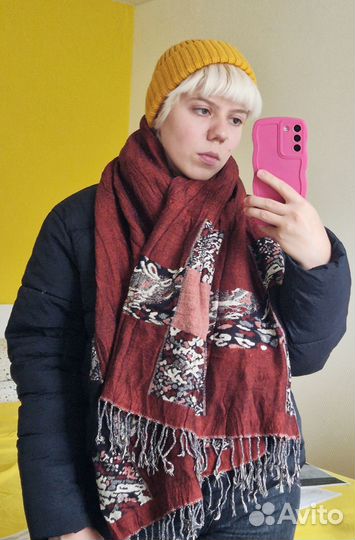 Шарф коричневый