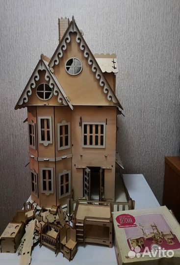 Детские игрушки пакетом.Кукольн.дом 85см с мебелью