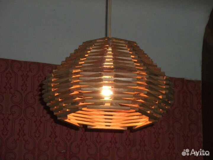 Винтажная люстра из натурального дерева