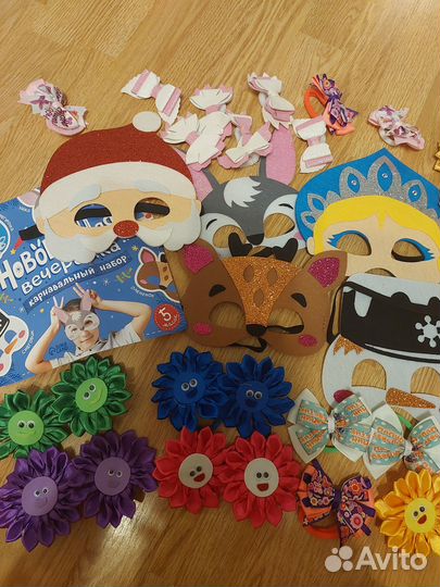 Пакет бантиков для девочек, маски 5 шт, бусы