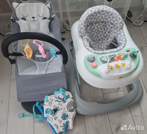 Ходунки, шезлонг и прыгунки