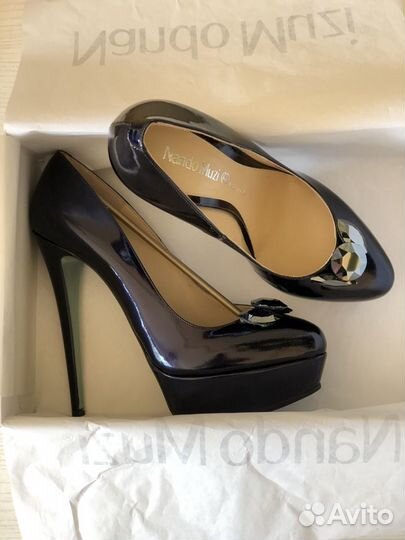 Туфли выходные, темно синие. Nando Muzi. P 40