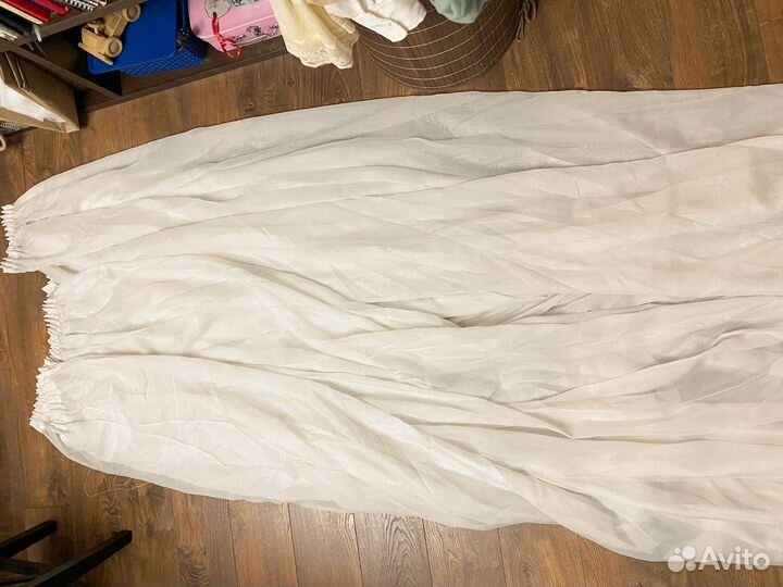 Тюль молочный