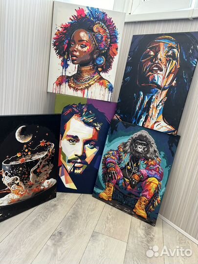 Готовые картины по номерам на подрамнике