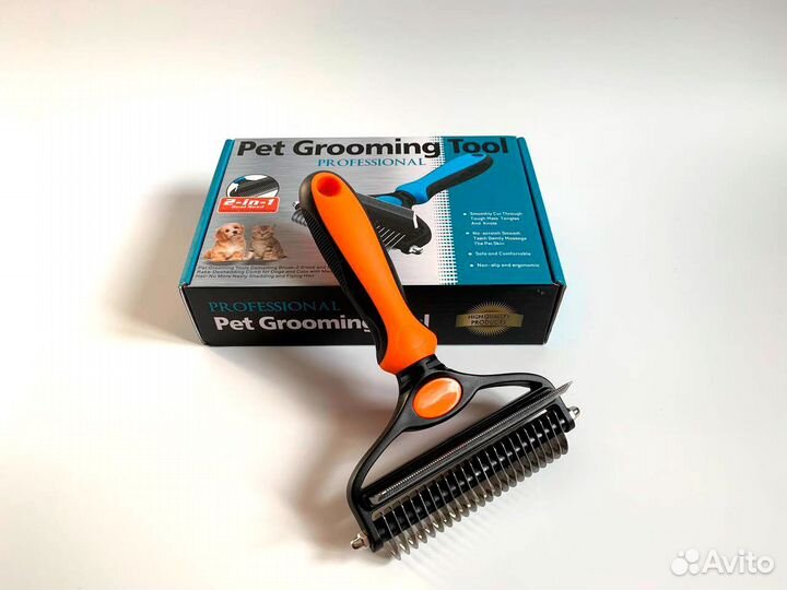 Расческа для кошек и собак дешеддер колтунорез
