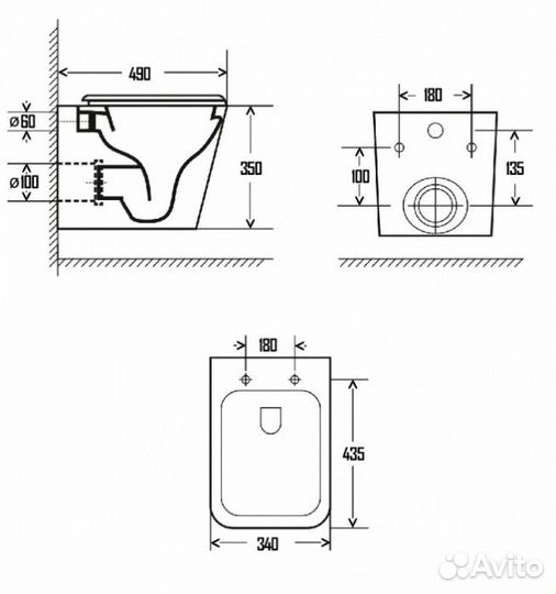 Унитаз подвесной aquame AQM2004