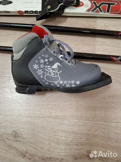 Лыжи беговые детские 120 см с ботинками