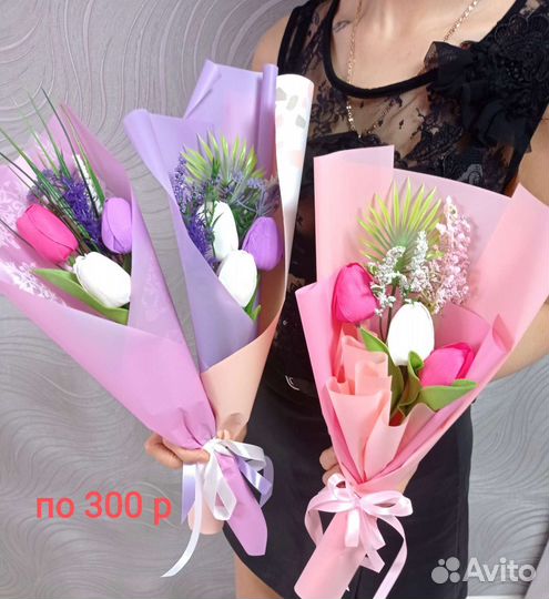 Букеты из мыльных цветов