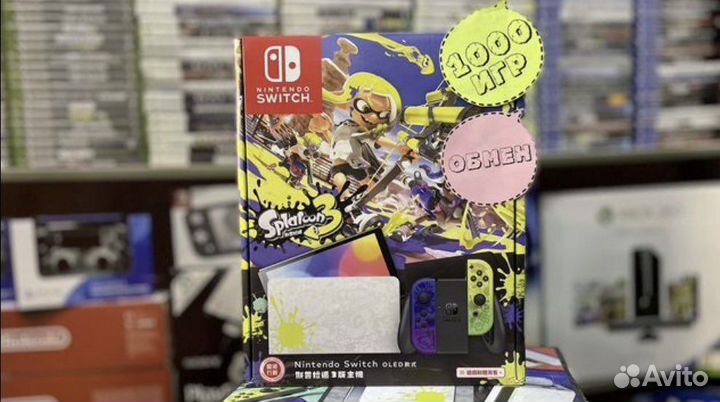 Nintendo Switch Oled + 1000 игр Splatoon 3 новые