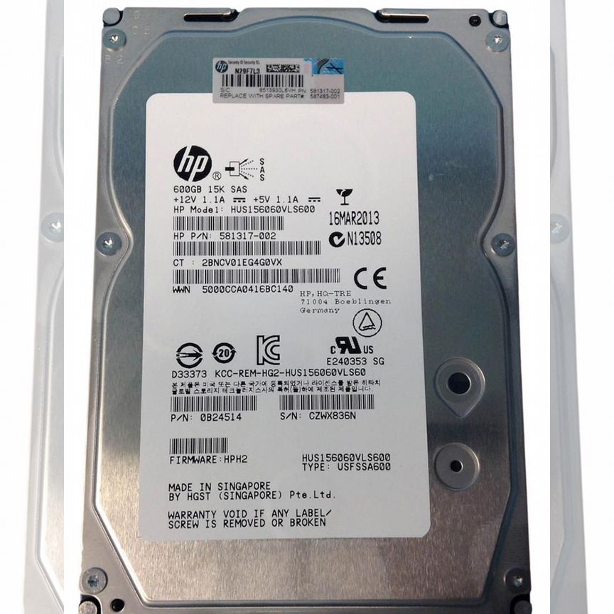 [581317-002] Жесткий Диск Hp 600gb Sas 3,5" Hdd 581317-002