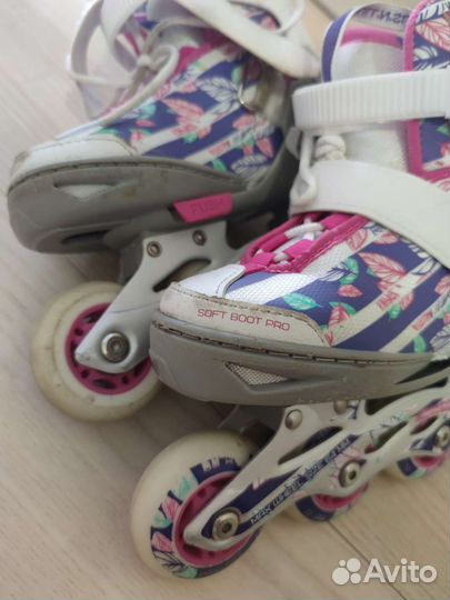 Ролики детские раздвижные Reaction Rainbow,Р 26-31