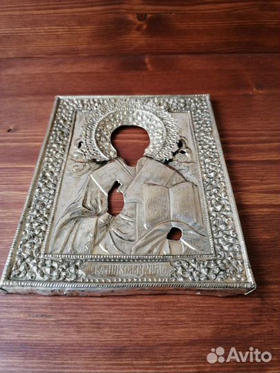 Старинный оклад под икону св. Николай чуд