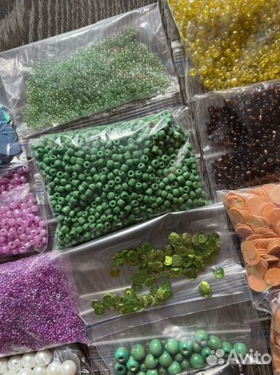 Пайетки, бисер, бусины